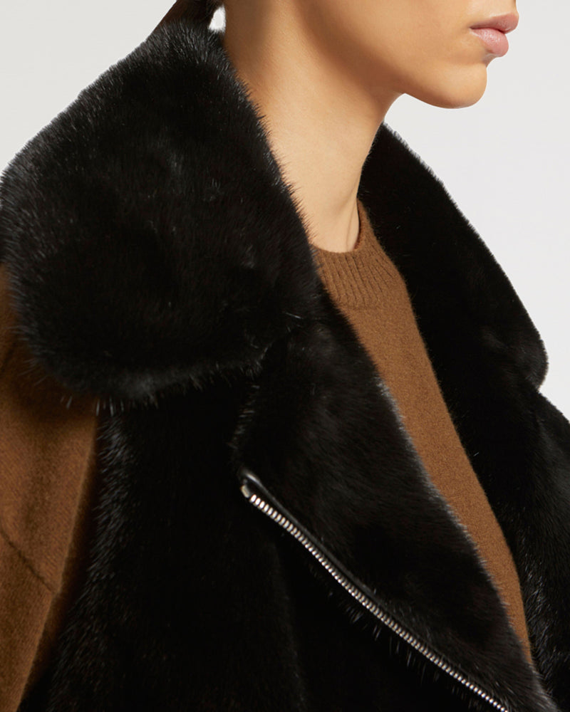 Short jacket in long-haired mink fur-Yves Salomon-Winter sale & boxing day