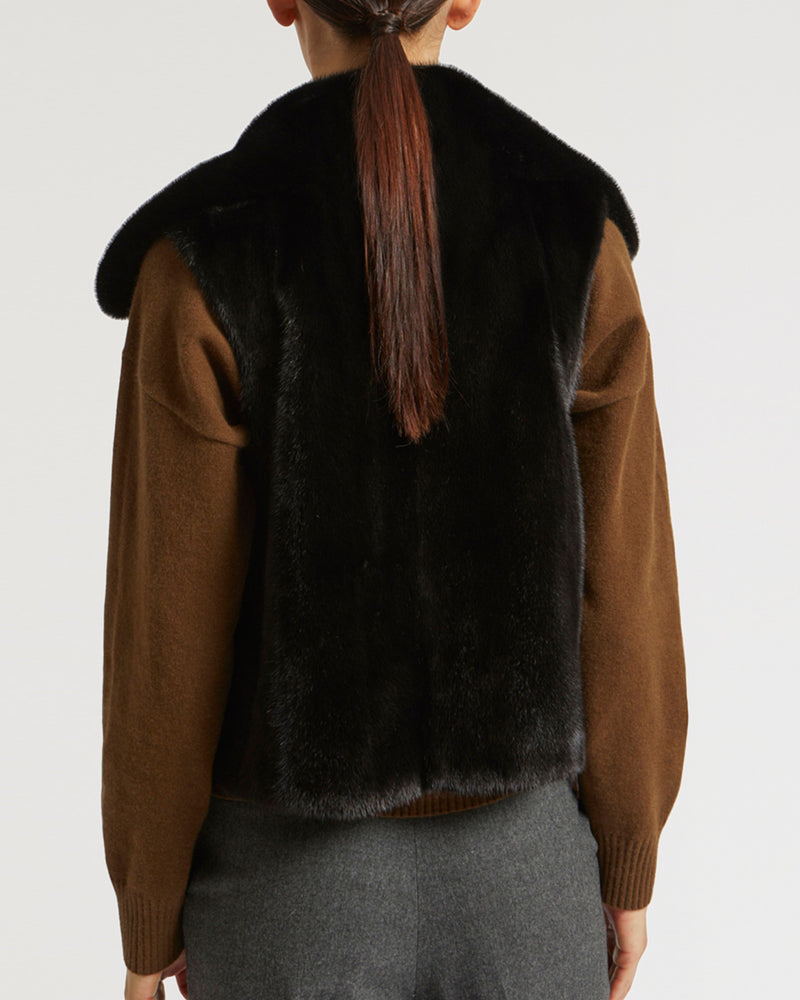 Short jacket in long-haired mink fur-Yves Salomon-Winter sale & boxing day