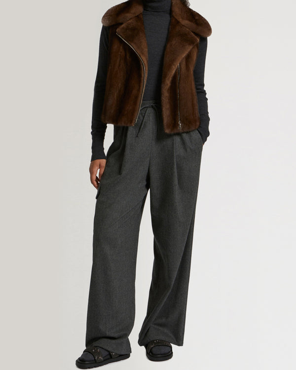 Short gilet in long-haired mink fur-Yves Salomon-Winter sale & boxing day