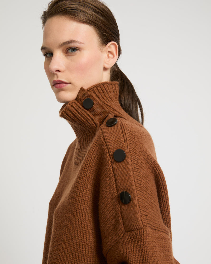 Oversized knit jumper - brown - Yves Salomon