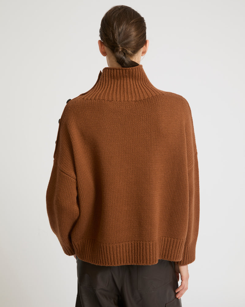 Oversized knit jumper - brown - Yves Salomon