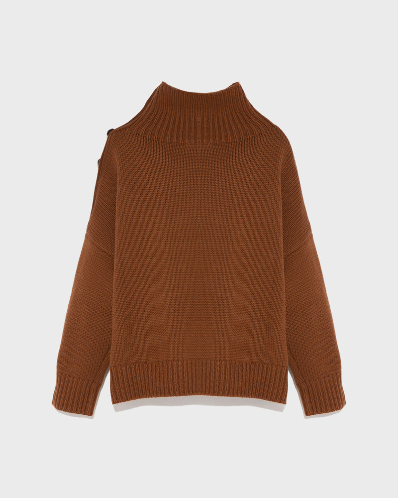 Oversized knit jumper - brown - Yves Salomon