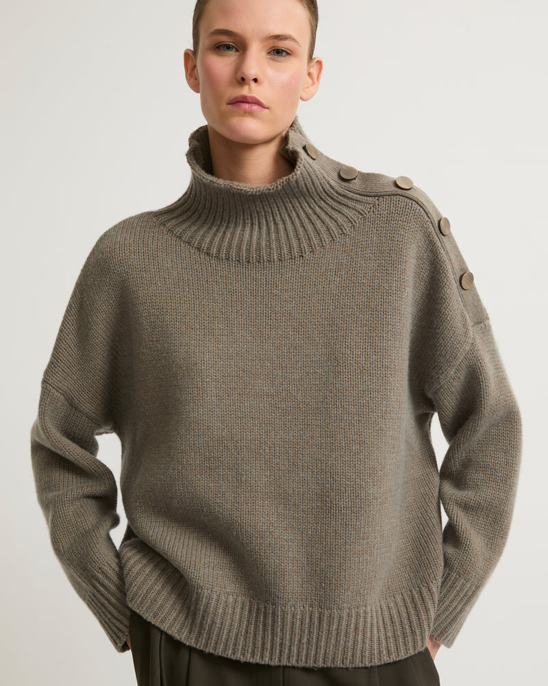 Oversized knit jumper - grey - Yves Salomon