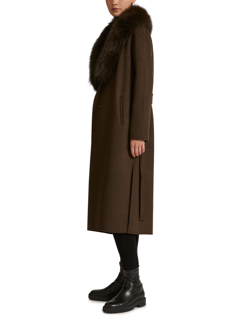 Dkny faux shearling belted coat deals