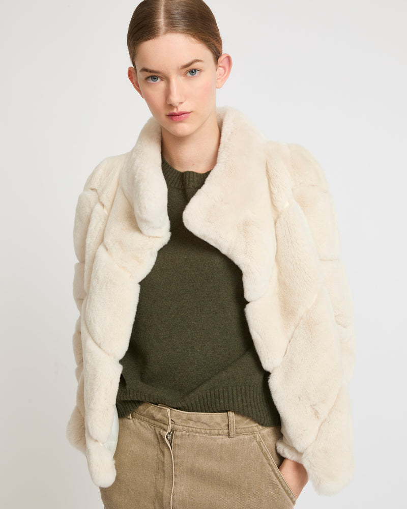 Rex rabbit fur jacket - white - Yves Salomon