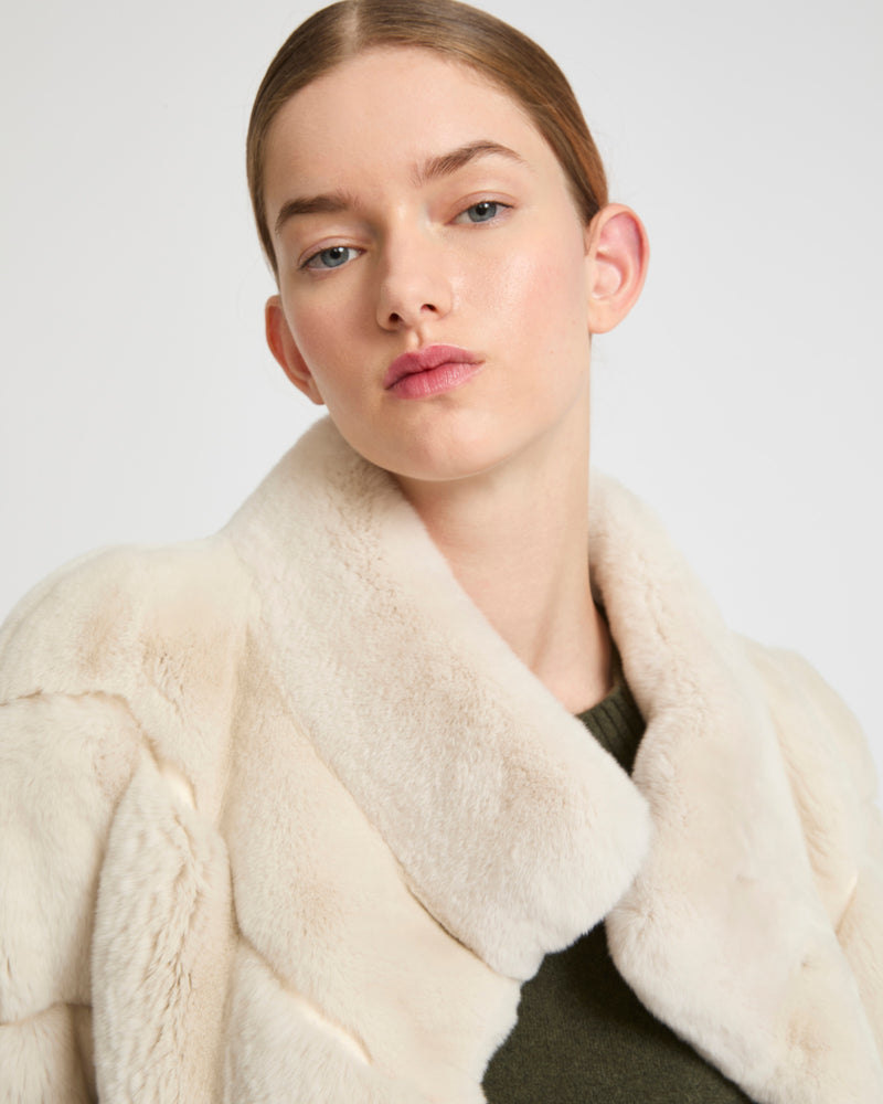 Rex rabbit fur jacket - white - Yves Salomon