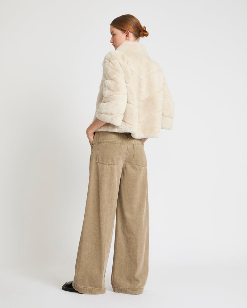 Rex rabbit fur jacket - white - Yves Salomon