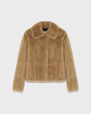 Short jacket in long-haired mink fur