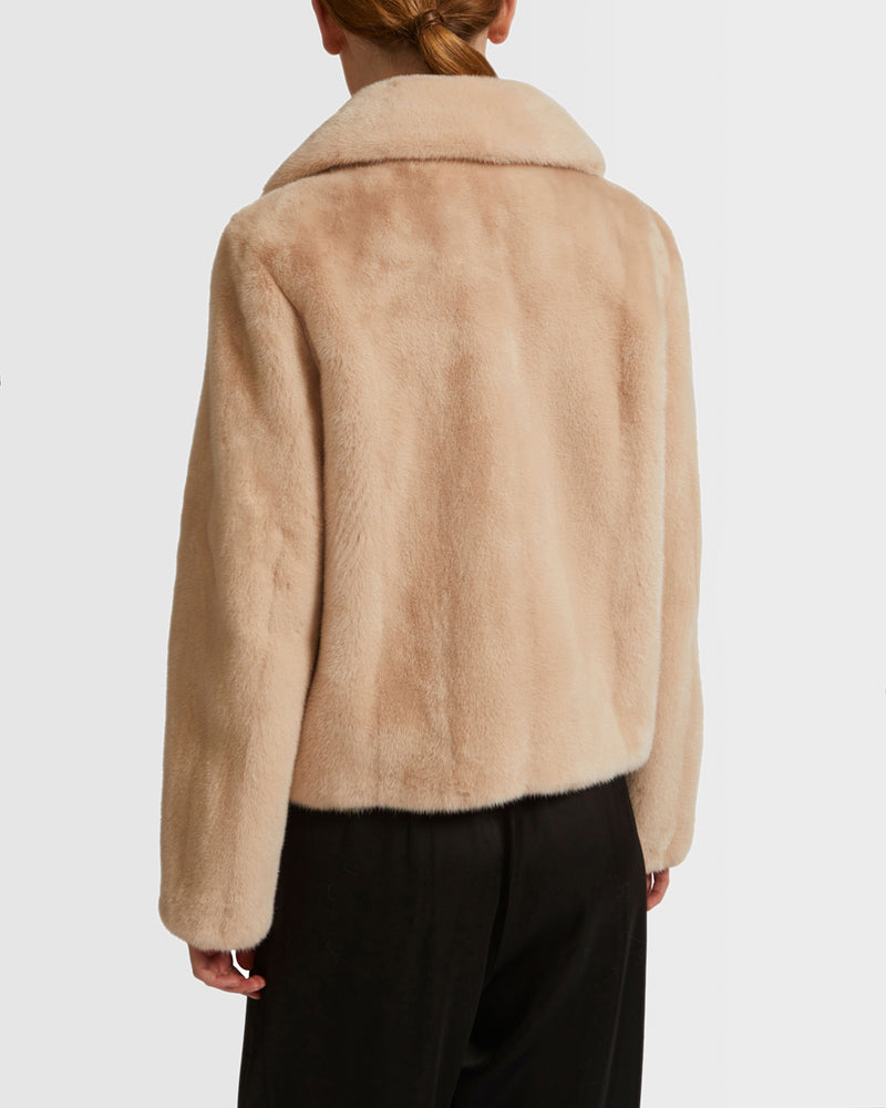 Short jacket in long-haired mink fur