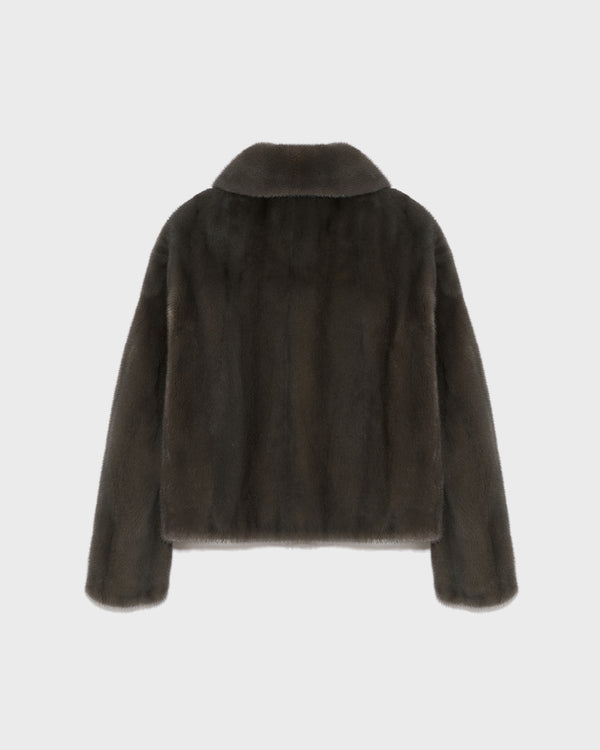 Short jacket in long-haired mink fur