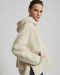 Hooded shearling jacket