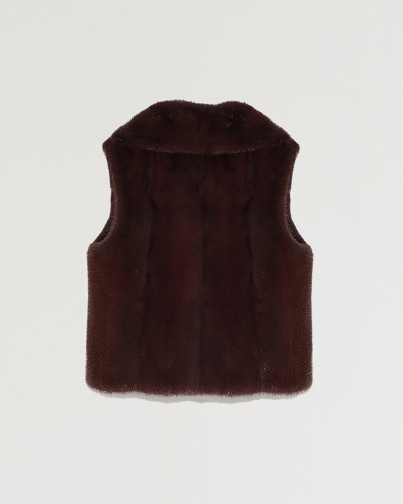 Sleeveless mink fur jacket