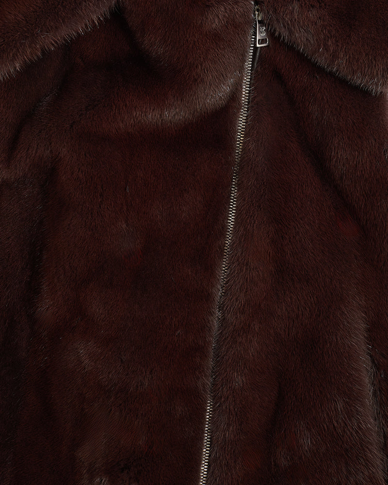 Sleeveless mink fur jacket