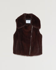 Sleeveless mink fur jacket