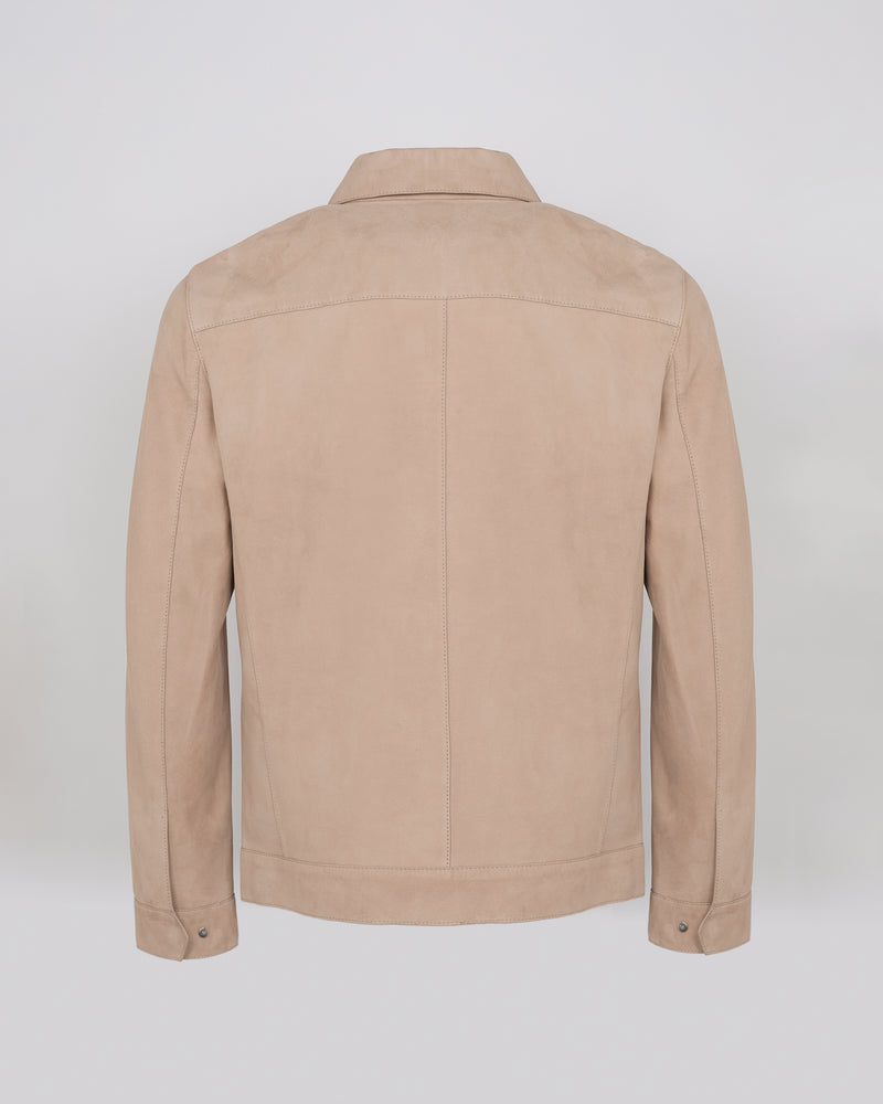 Double-sided velour leather jacket with nappa reverse