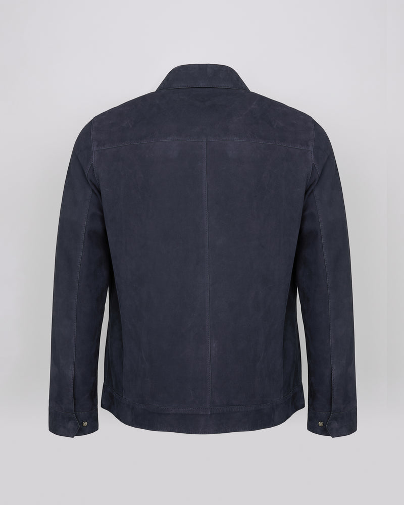 Double-sided velour leather jacket with nappa reverse