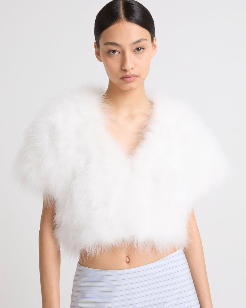 Cropped feather bolero