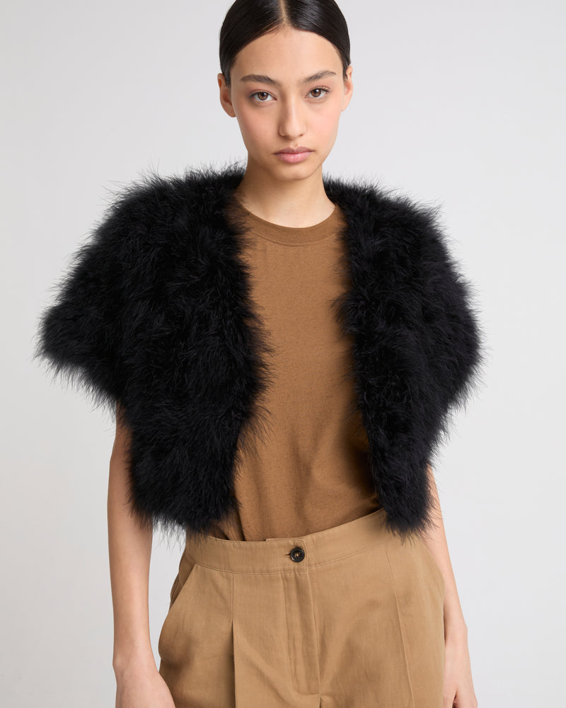 Cropped feather bolero