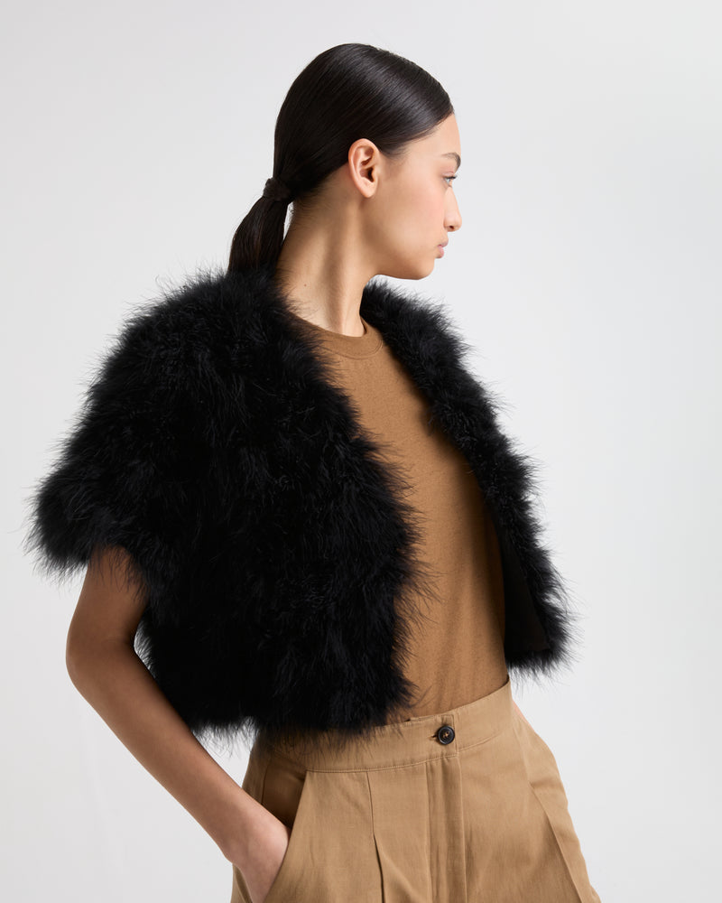 Cropped feather bolero