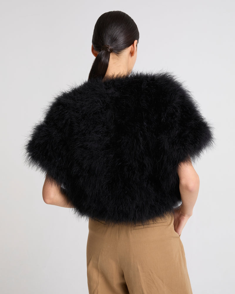 Cropped feather bolero