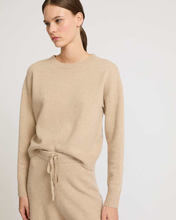 Merino knit jumper - beige - Yves Salomon