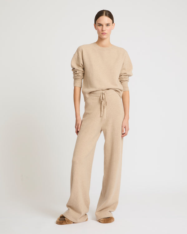 Merino knit jumper - beige - Yves Salomon