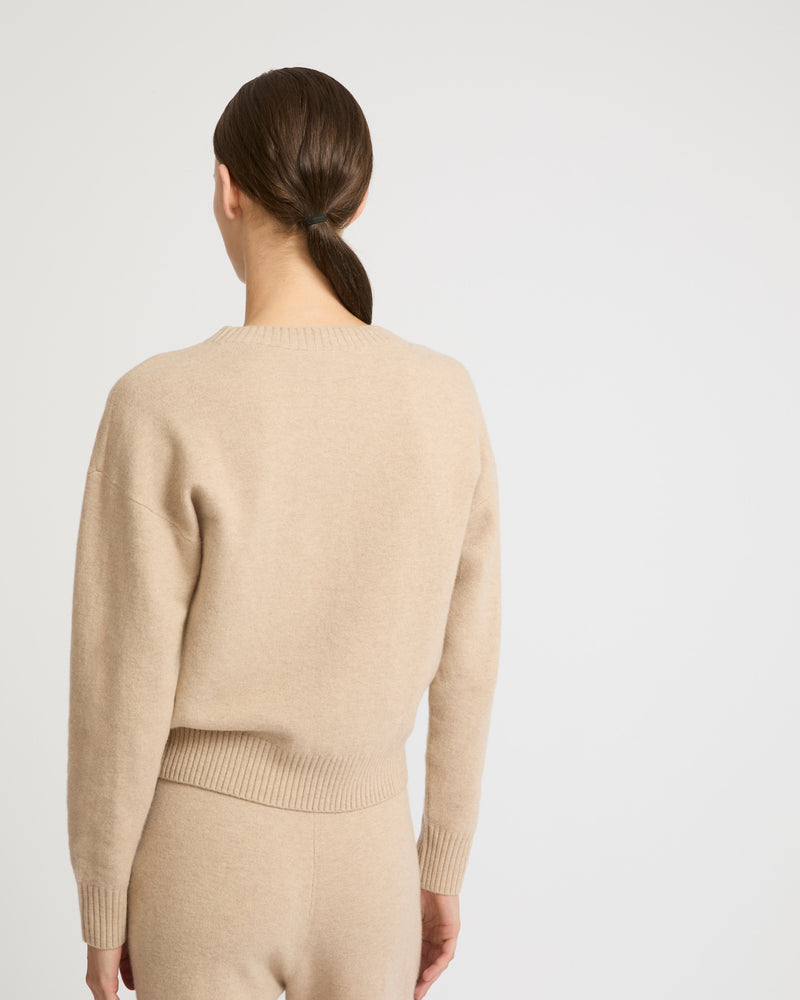 Merino knit jumper - beige - Yves Salomon