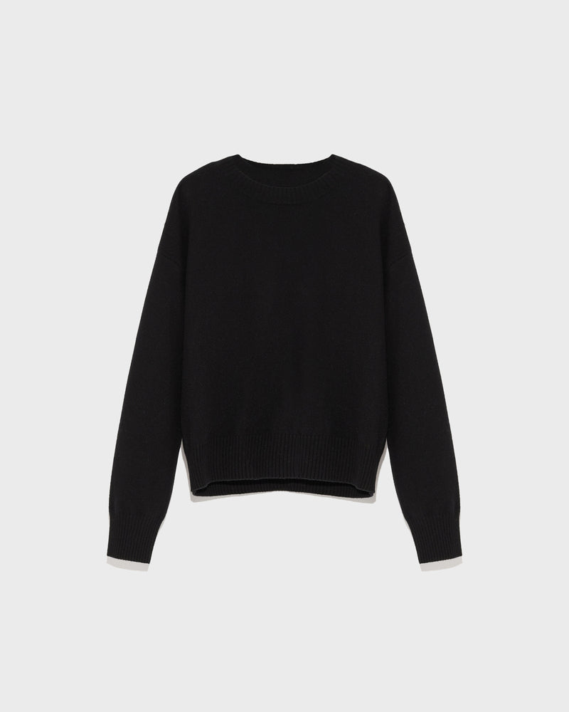 Merino knit jumper - black - Yves Salomon