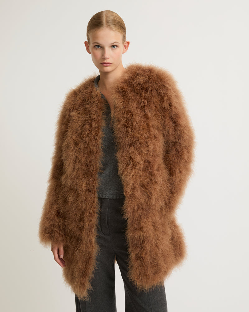 Feather jacket - camel - Yves Salomon