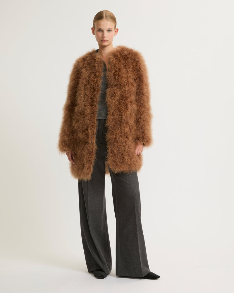 Feather jacket - camel - Yves Salomon