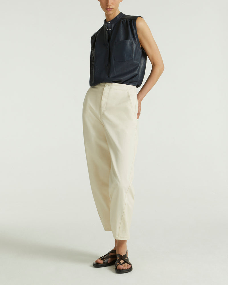 Cotton gabardine trousers