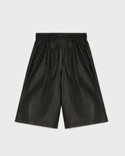 Lamb leather bermuda shorts