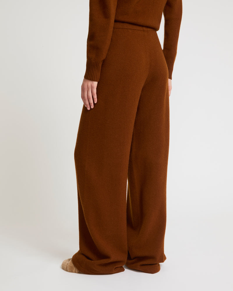 Merino knit wide leg trousers-Yves Salomon-Winter sale & boxing day