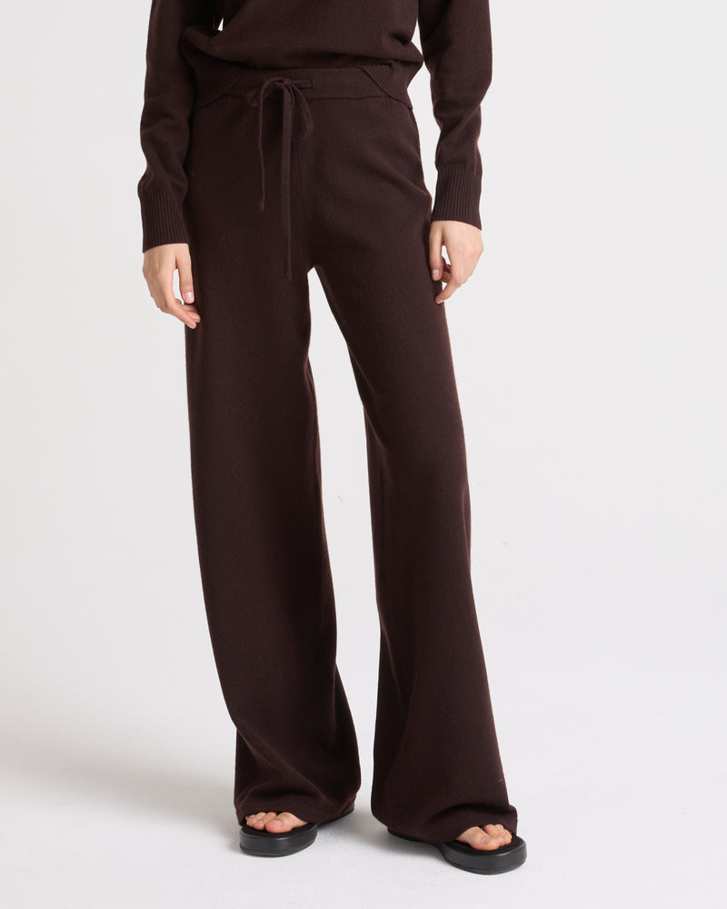 Merino knit wide leg trousers