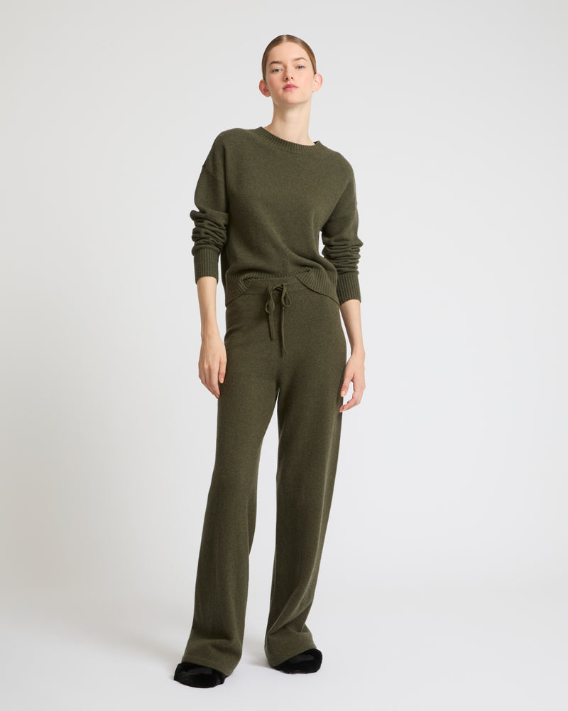 Merino knit wide leg trousers-Yves Salomon-Winter sale & boxing day