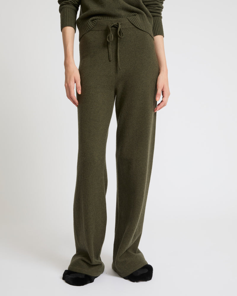 Merino knit wide leg trousers-Yves Salomon-Winter sale & boxing day