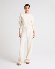 Merino knit wide leg trousers