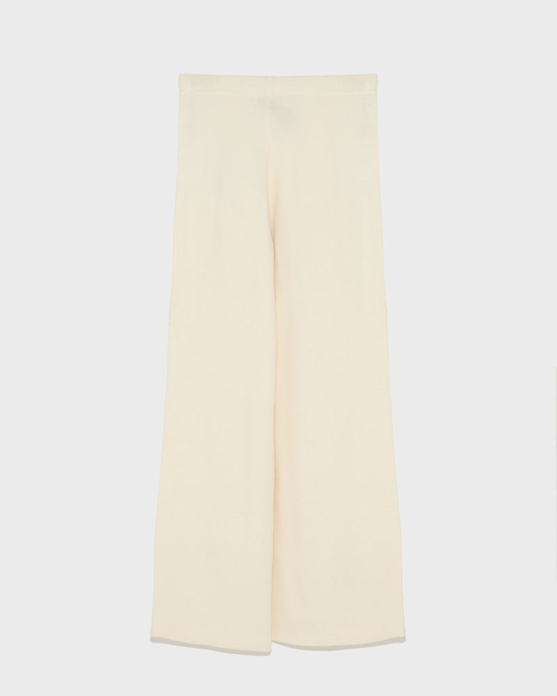 Merino knit wide leg trousers - white - Yves Salomon