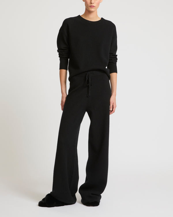 Merino knit wide leg trousers