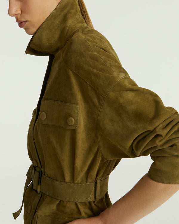 Safari jacket in double-sided velour lamb leather