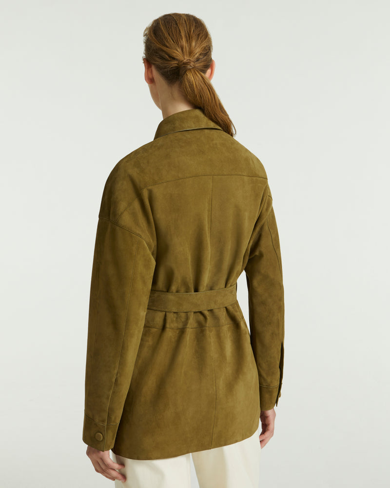 Safari jacket in double-sided velour lamb leather