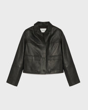 Short leather jacket