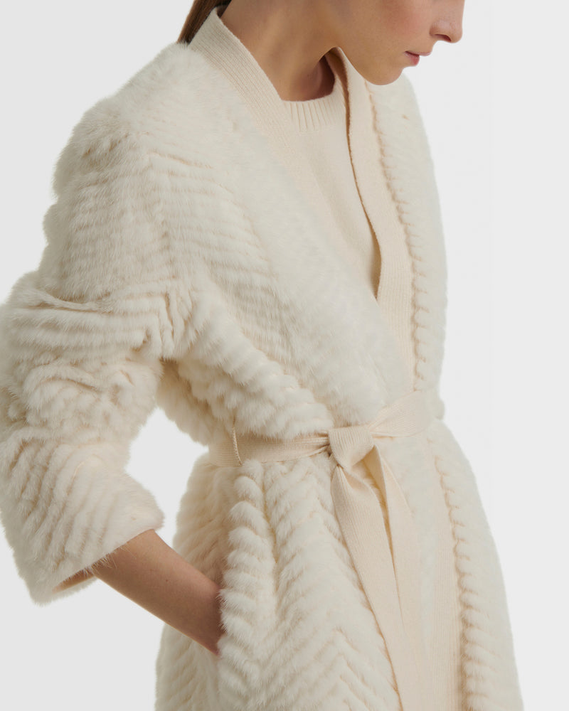 Merino knit and mink jacket