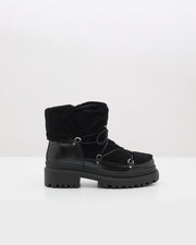 Lace-up mid-length shearling boots