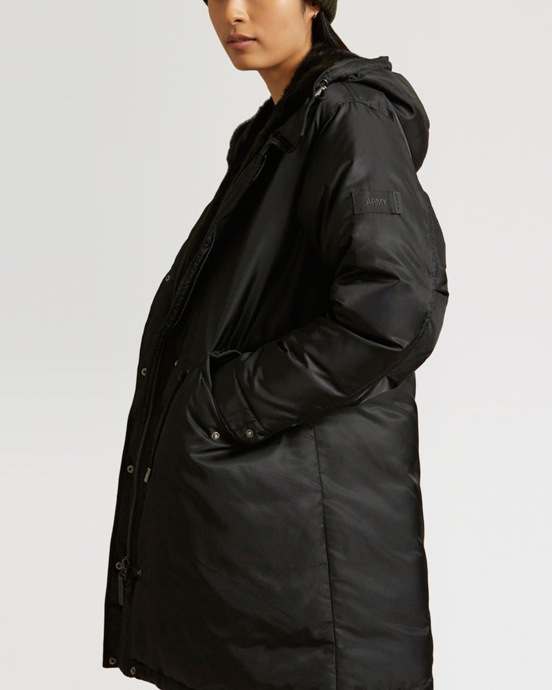 Long bomber parka with mink fur-Yves Salomon-Winter sale & boxing day