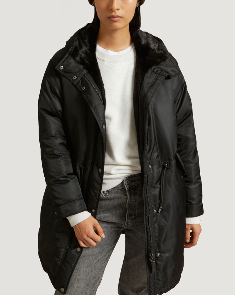 Long bomber parka with mink fur-Yves Salomon-Winter sale & boxing day