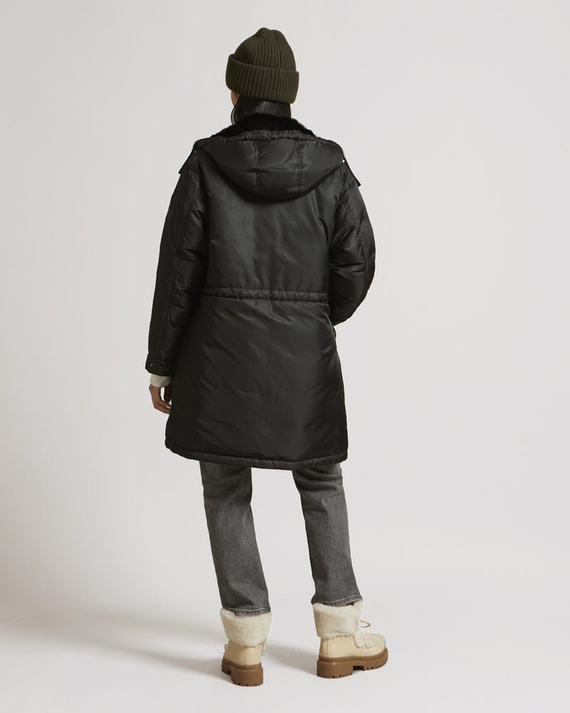 Long bomber parka with mink fur-Yves Salomon-Winter sale & boxing day