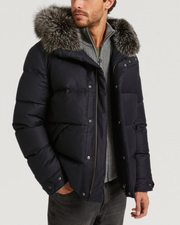 Loro Piana Fabric Down Jacket With Fox Fur Trim-Yves Salomon-Winter sale & boxing day