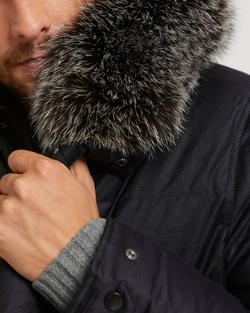 Loro Piana Fabric Down Jacket With Fox Fur Trim-Yves Salomon-Winter sale & boxing day