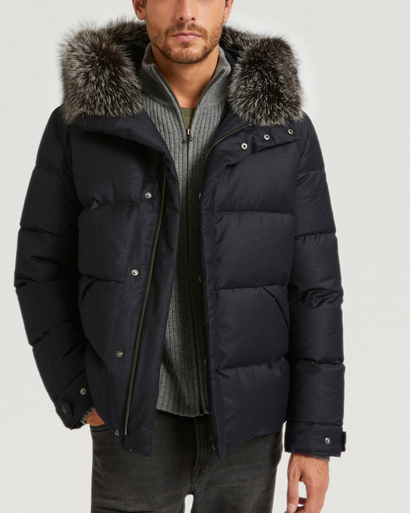 Loro Piana Fabric Down Jacket With Fox Fur Trim-Yves Salomon-Winter sale & boxing day